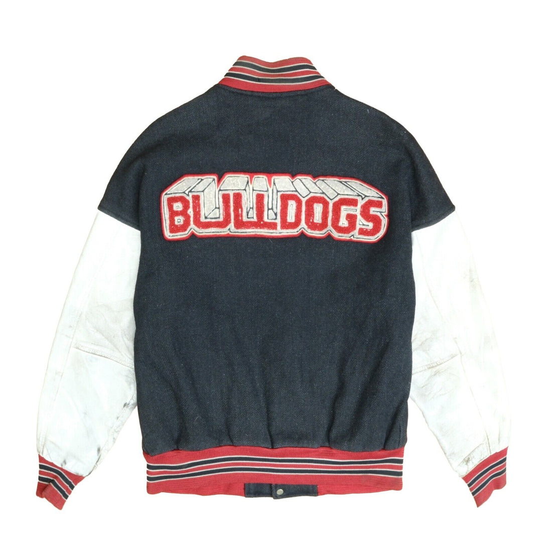 Vintage Gonzaga Bulldogs Leather Wool Varsity Bomber Jacket Small NCAA