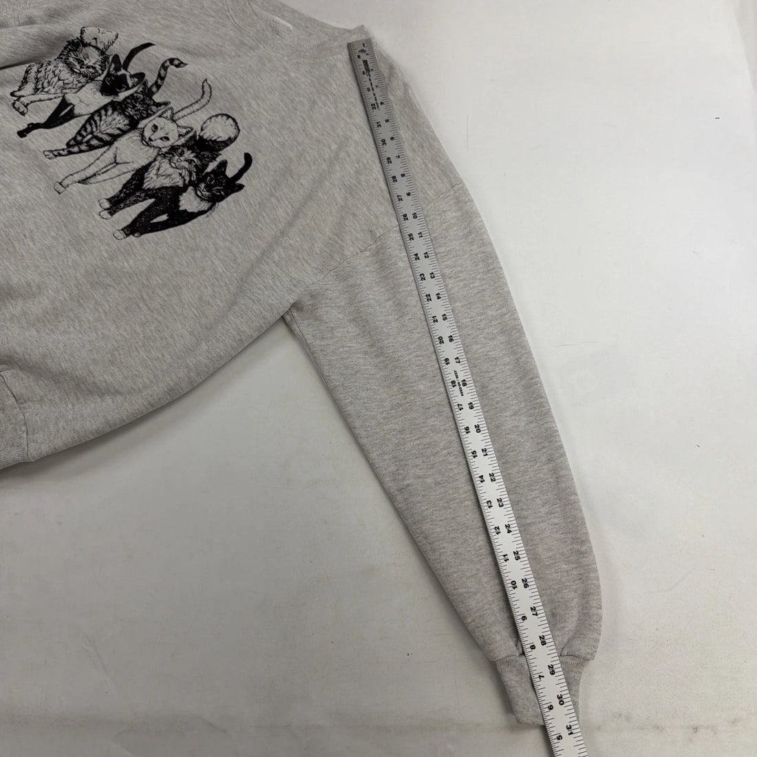 Vintage Cat Crewneck Sweatshirt Size Large Double Sided 90s