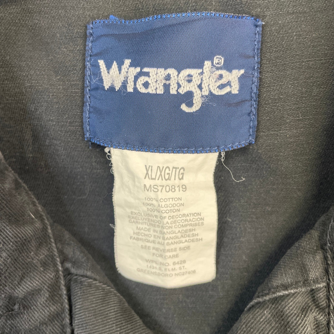 Vintage Wrangler Western Pearl Snap Shirt Size XL Black