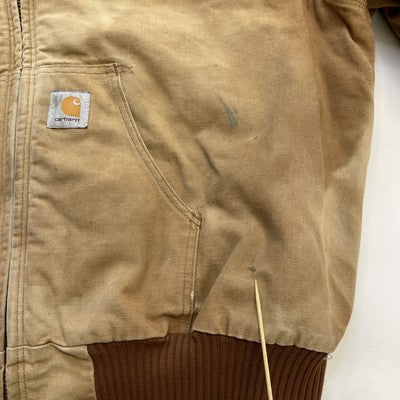 Vintage Carhartt Canvas Work Bomber Jacket Size 2XL J04 BRN