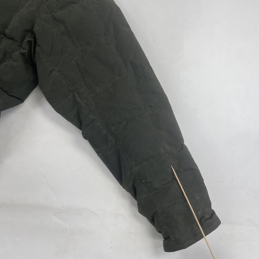 L.L. Bean Waxed Quilted Puffer Jacket Size Large Green Insulated