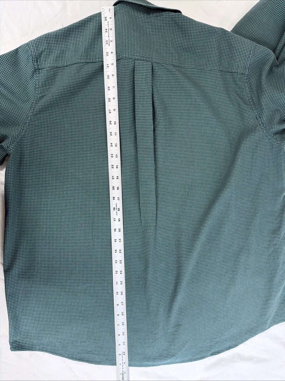 L.L. Bean Houndstooth Button Up Shirt Size XL Green