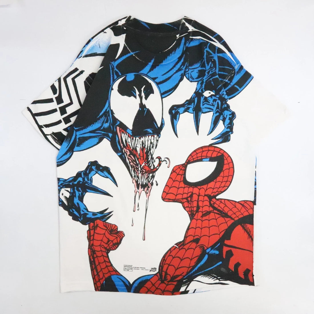 Vintage Spider-Man Venom Marvel T-Shirt XL Comic Images Mega All Over Print AOP