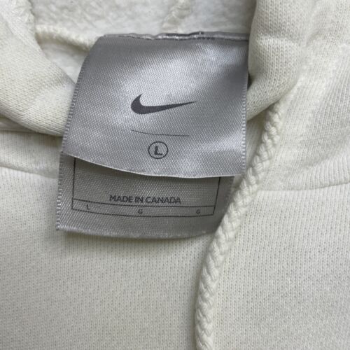 Vintage Nike Middle Swoosh Sweatshirt Hoodie Size Large White Embroidered