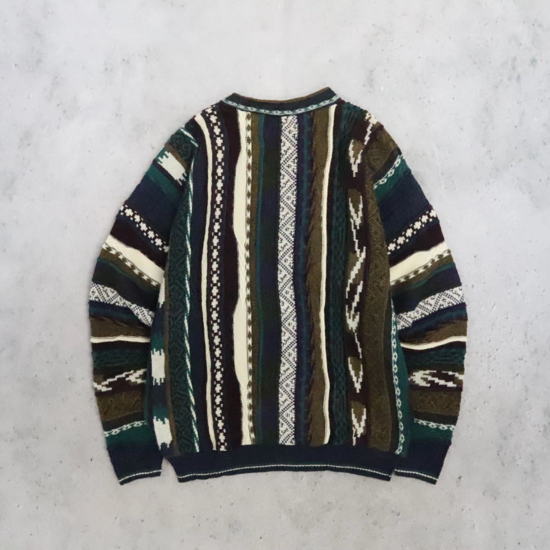 Vintage Tosani 3D Knit Crewneck Sweater Size Large 90s