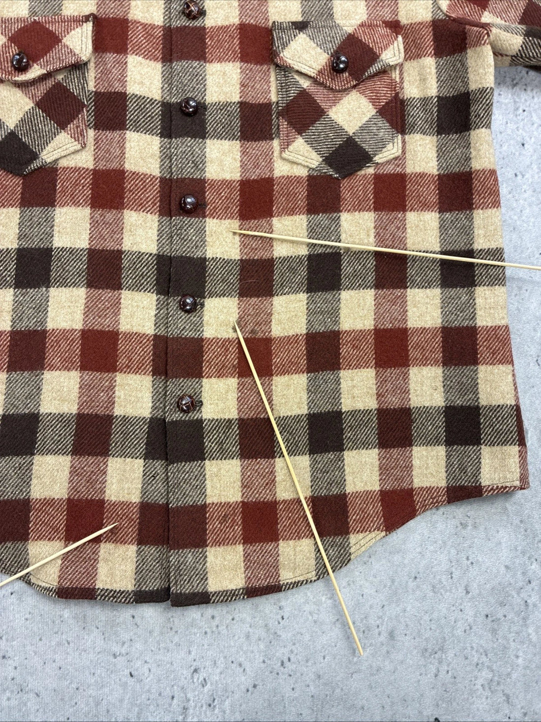 Vintage Wool Button Up Shirt Size XL