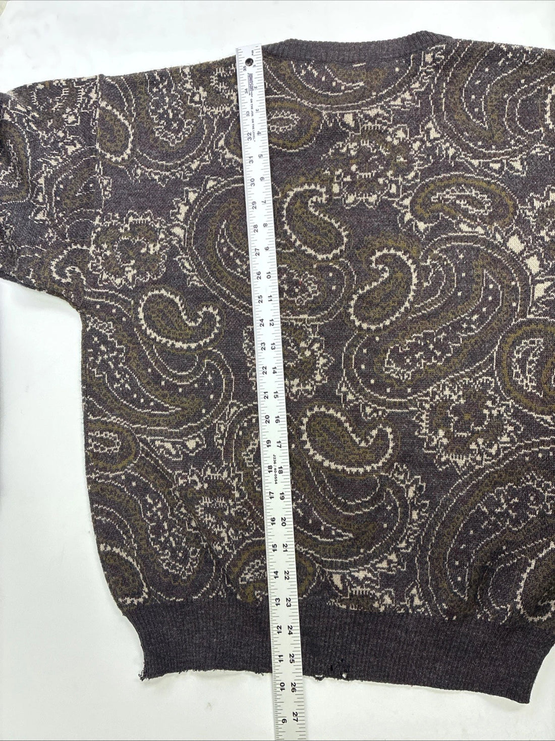 Paisley Knit Crewneck Sweater Size Medium