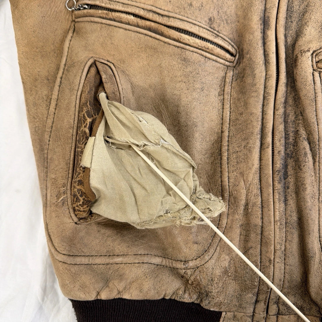 Vintage Schott NYC Leather Bomber Jacket Size Large Brown