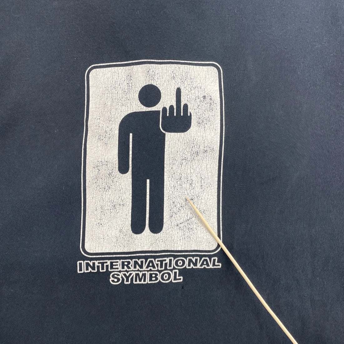 International Symbol FU T-Shirt Size Large Parody Humor Gag
