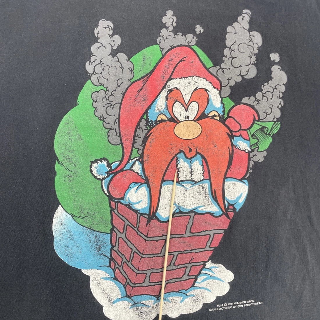 Vintage Yosemite Sam Looney Tunes Christmas T-Shirt Size XL 1994 90s