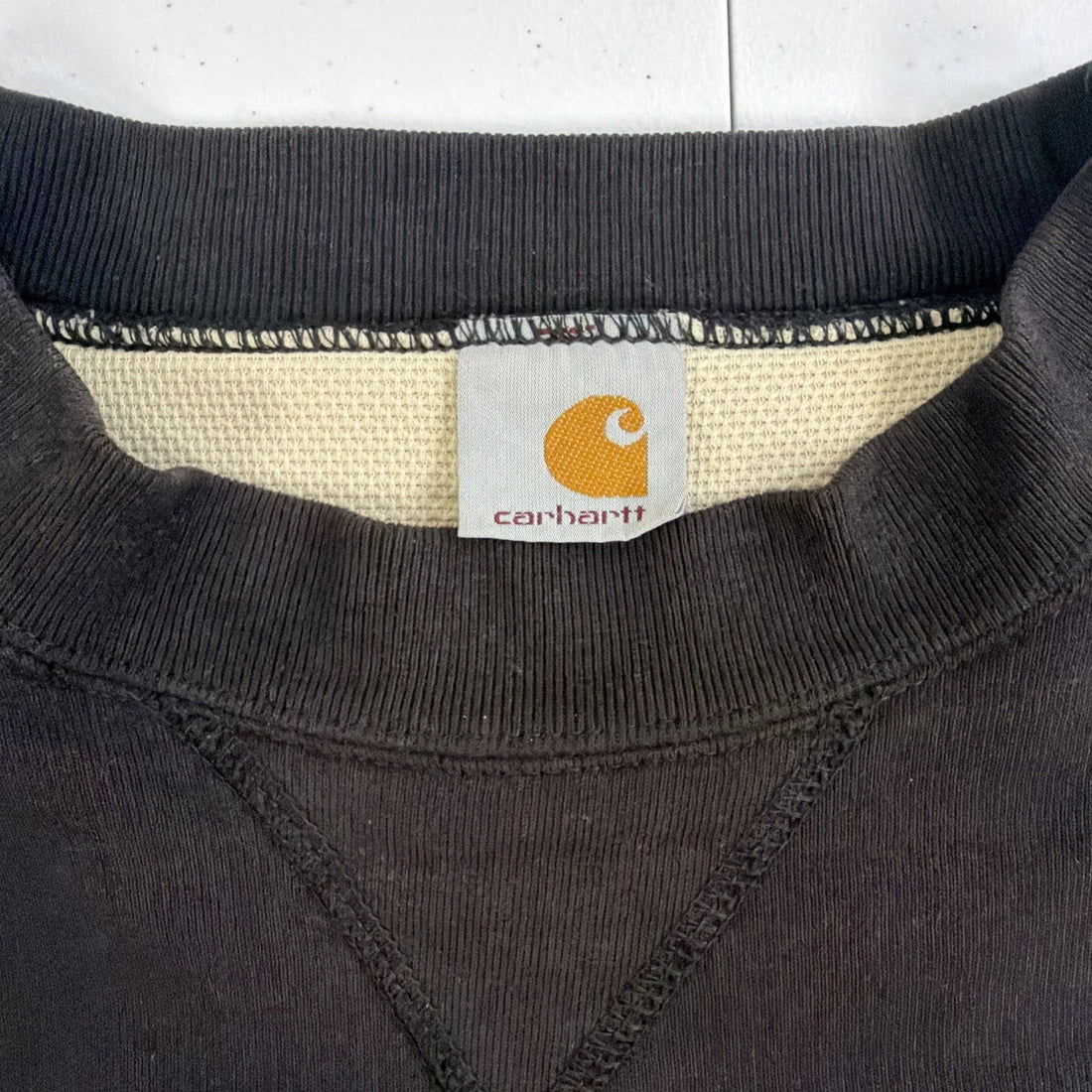 Vintage Carhartt Crewneck Sweatshirt Size XL Black Thermal Lined