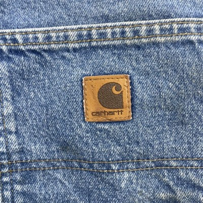 Vintage Carhart Double Knee Denim Jeans Work Pants Size 34 X 32 Blue B73DST