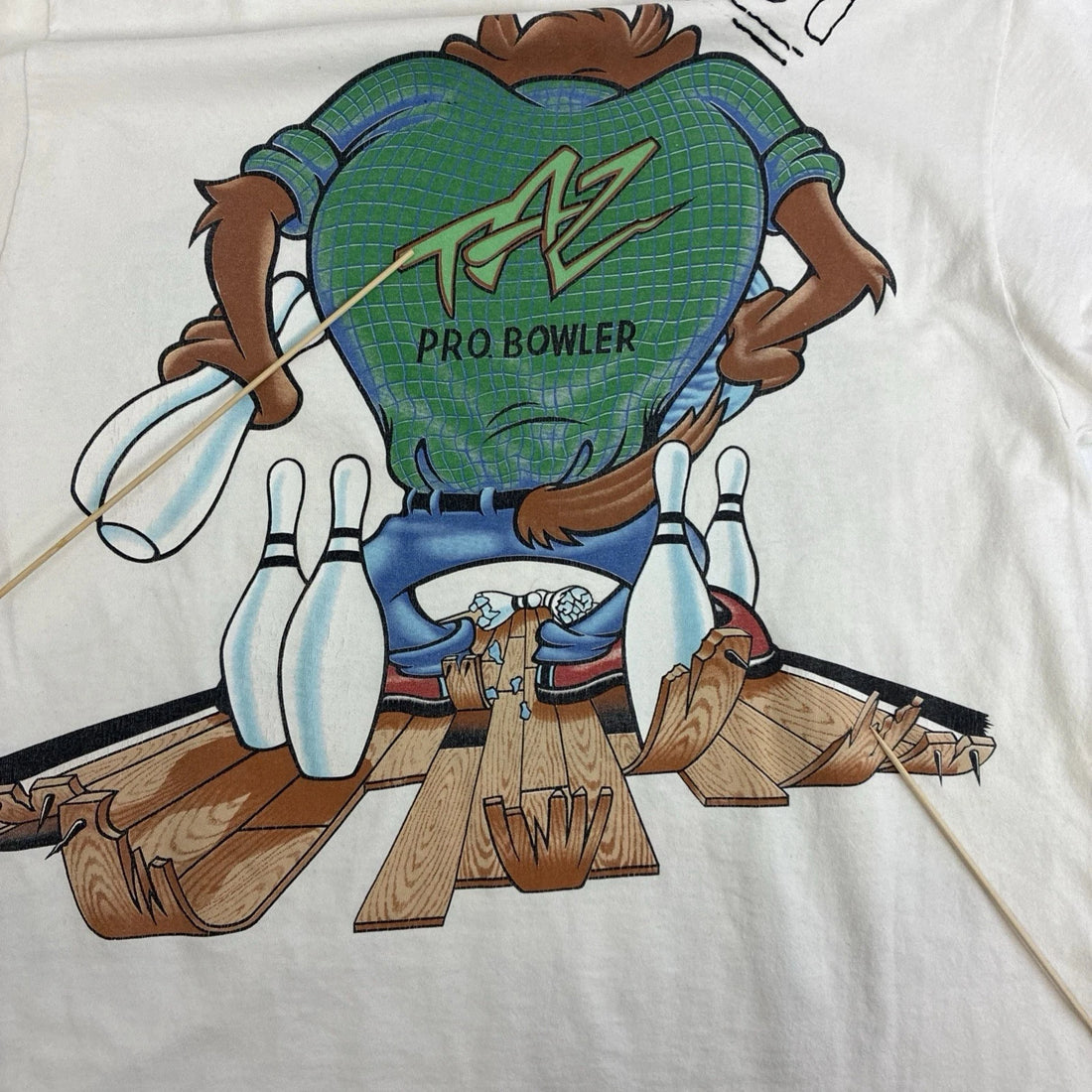 Vintage Taz Bowling Looney Tunes T-Shirt Size Large 90s