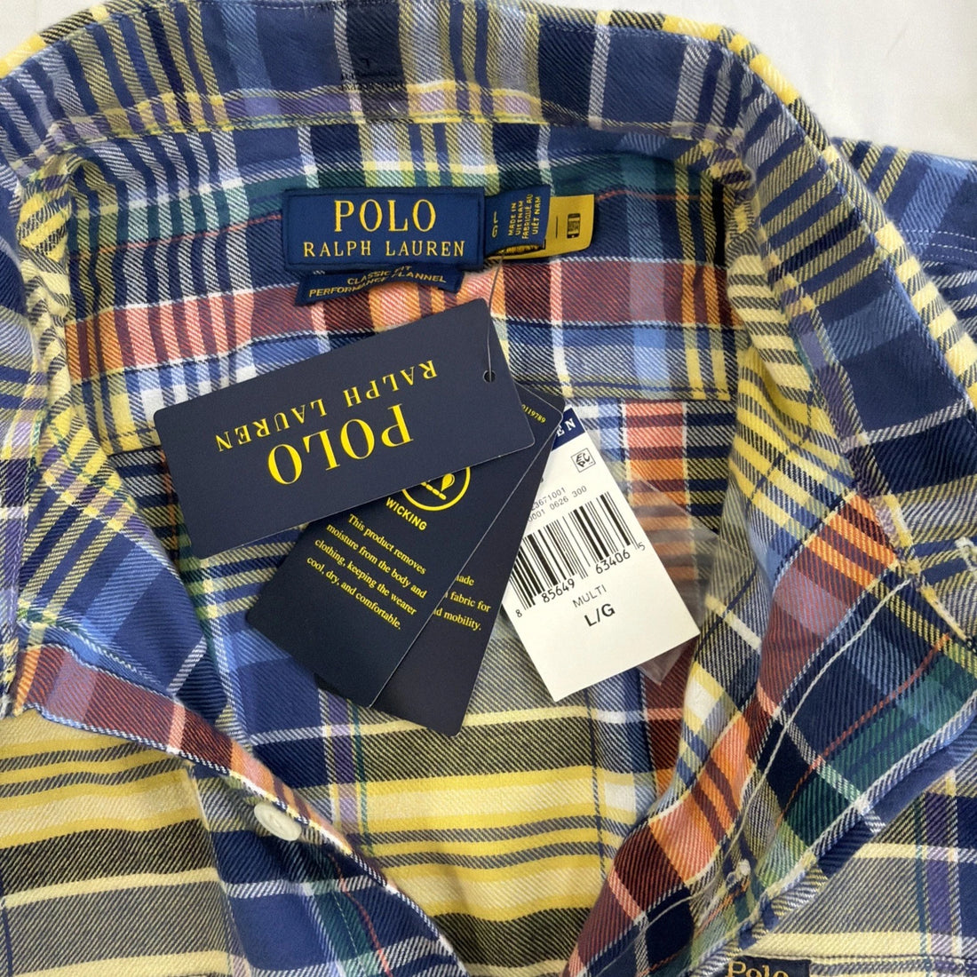 Polo Ralph Lauren Button Up Shirt Size Large Plaid NWT