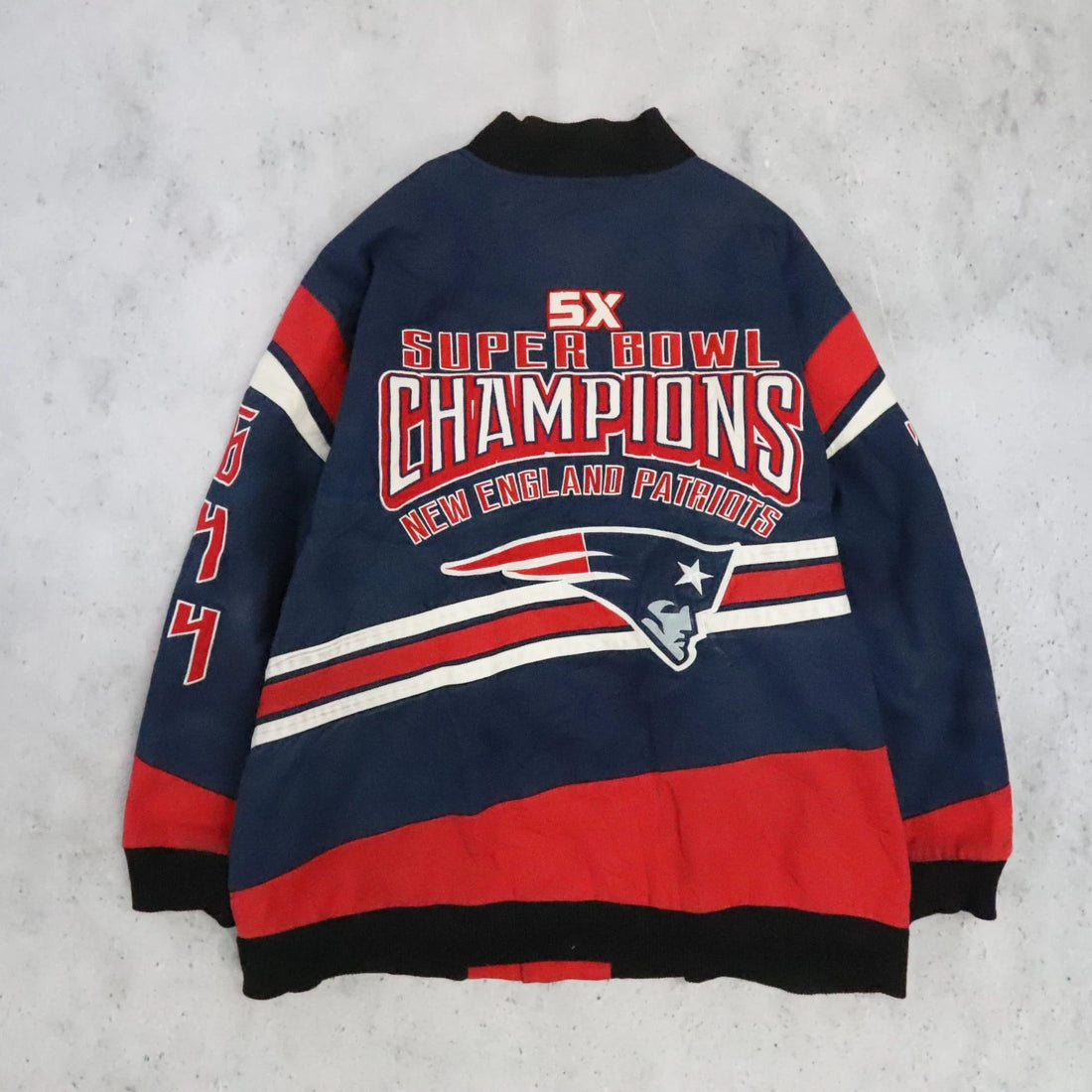 New England Patriots 5X Super Bowl Champs Bomber Jacket Size 5XL NFL