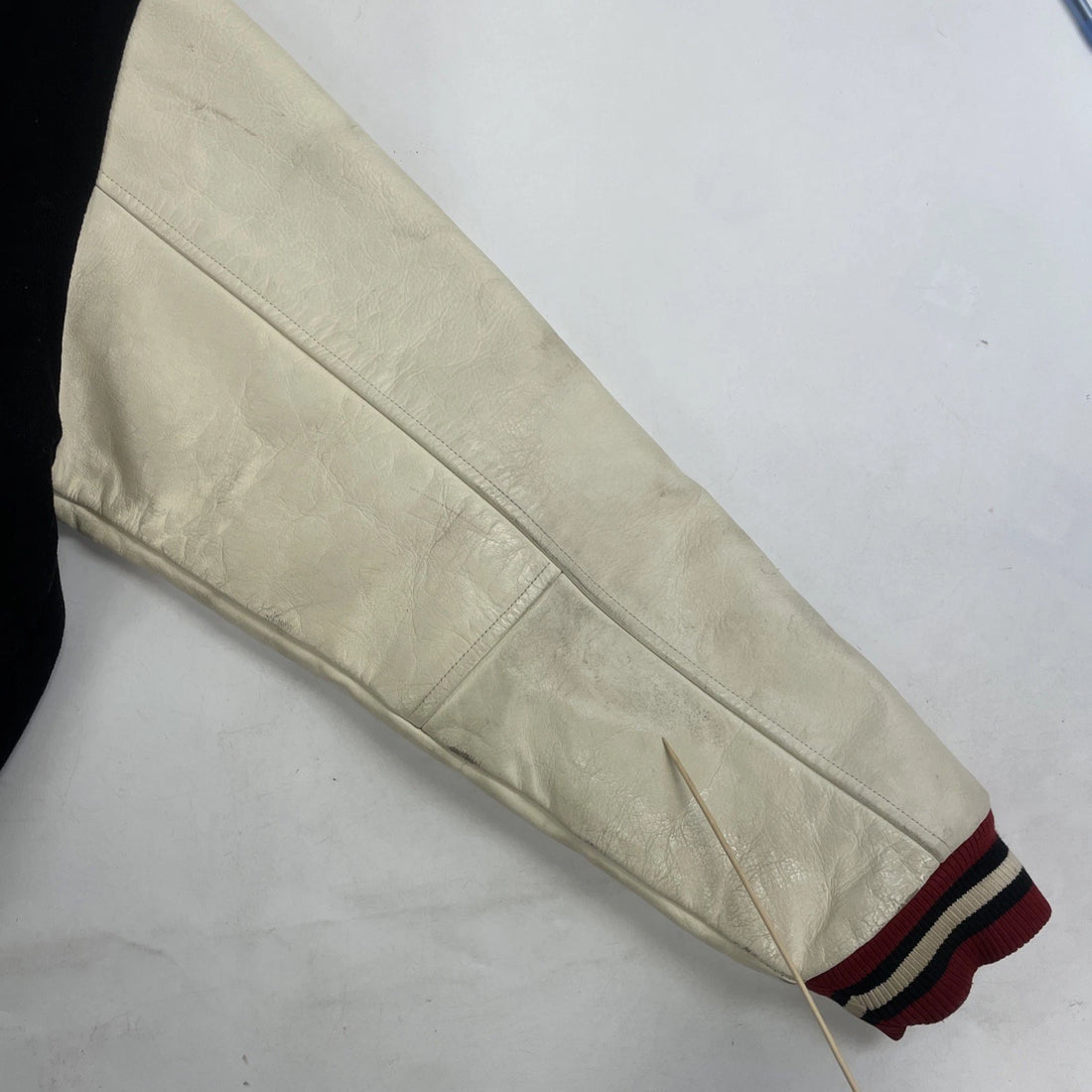 Tommy Hilfiger Jeans Leather Wool Varsity Jacket Size Medium