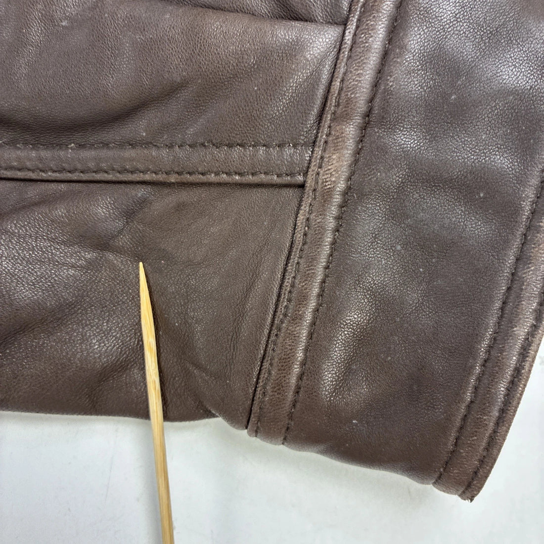 Croft & Barrow Leather Bomber Jacket Size Large Tall Brown