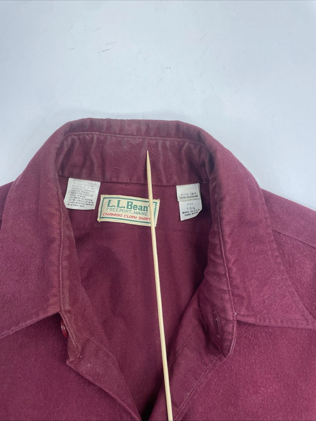 Vintage L.L. Bean Button Up Shirt Size 15 1/2 Red