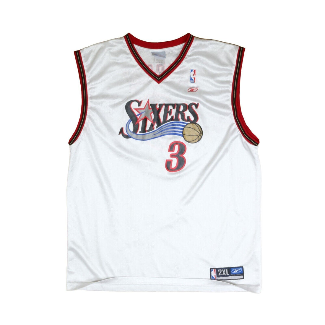 Vintage Philadelphia 76ers Allen Iverson Reebok Size 2XL White Y2K NBA