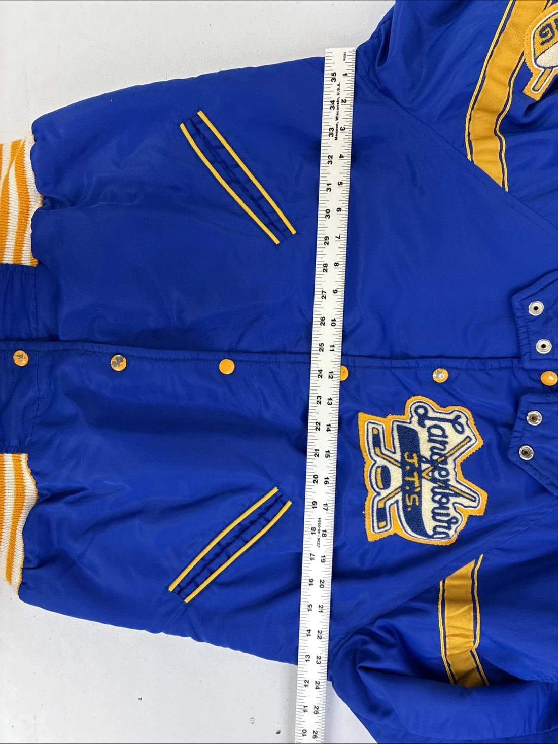 Vintage Langenburg JTS Hockey Varsity Bomber Jacket Size 42