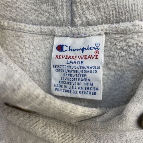 Vintage Champion Reverse Weave Sweatshirt Hoodie Size Large 90s