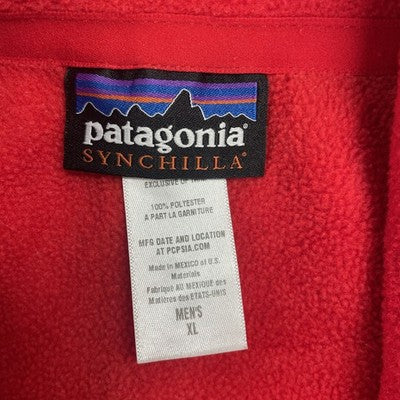 Vintage Patagonia Synchilla Full Zip Fleece Jacket Size XL Red