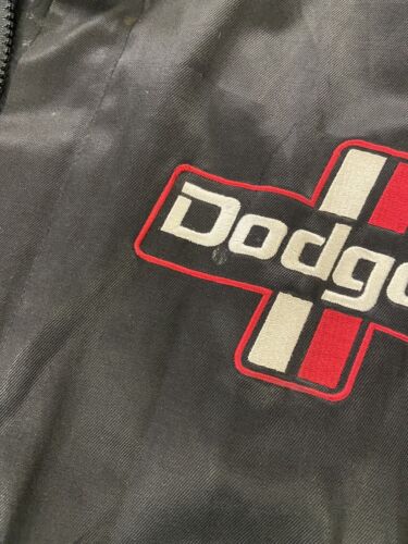 Vintage Dodge Racing Choko Bomber Jacket Size Large Black Patches