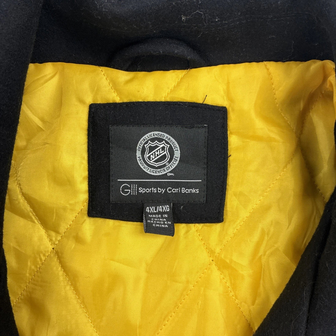 Boston Bruins Stanley Cup G-III Carl Banks Leather Wool Varsity Jacket 4XL NHL