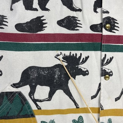 Vintage Michigan Rag Co. Bear Moose Coat Jacket Size Large/XL