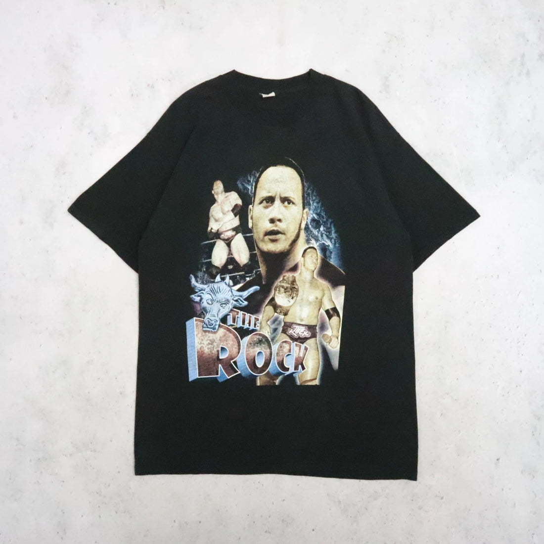 Vintage The Rock Wrestling T-Shirt Size XL Rap Tee WWF WWE