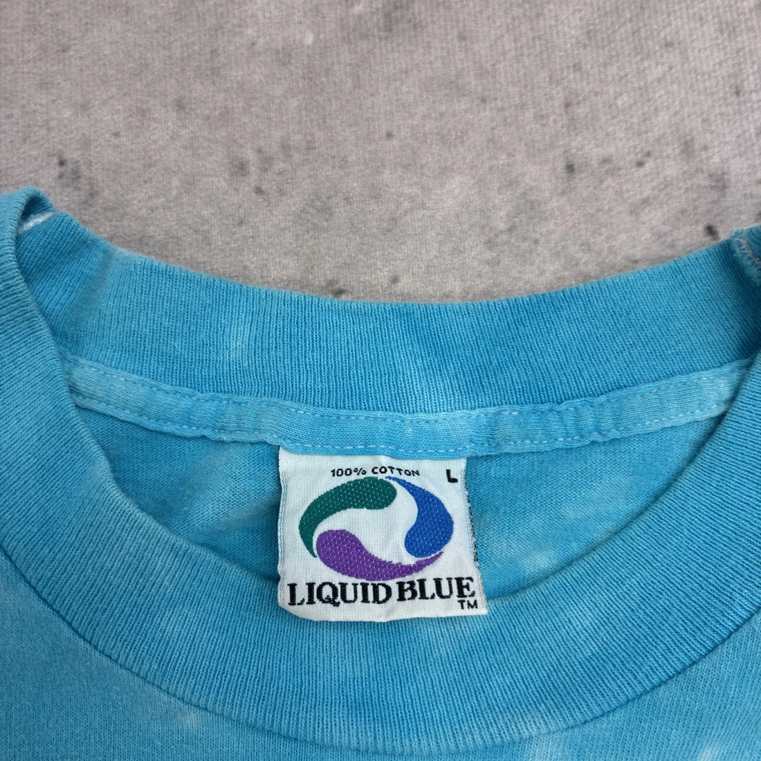 Vintage Ben & Jerry's Euphoria Ice Cream Liquid Blue Tie Dye T-Shirt Large 90s
