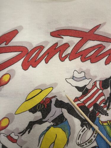 Vintage Santana Live in Concert T-Shirt Size Large Music Tee 1984 80s