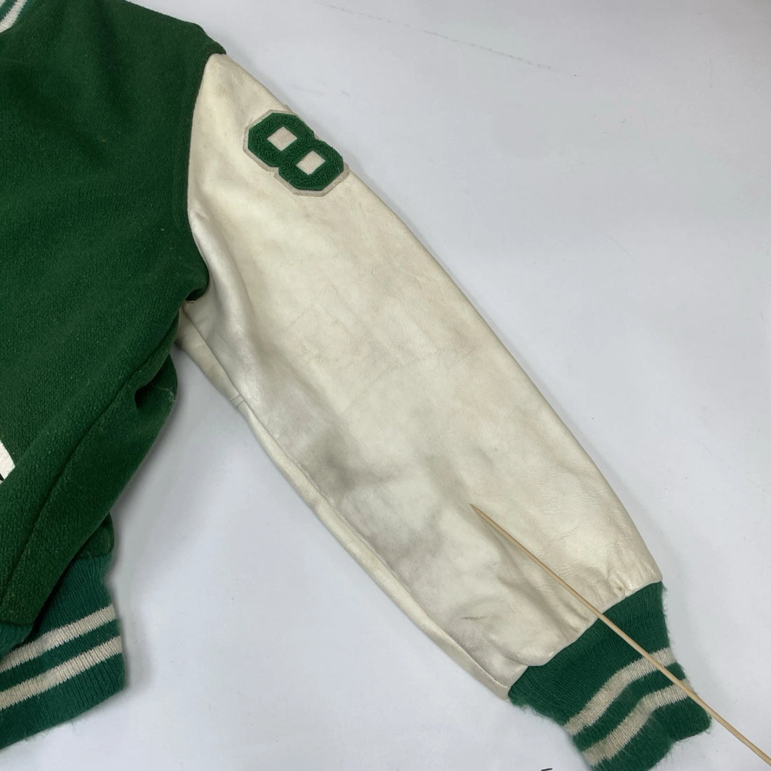 Vintage Wool Letterman Varsity Jacket Size Medium Green 1987 80s