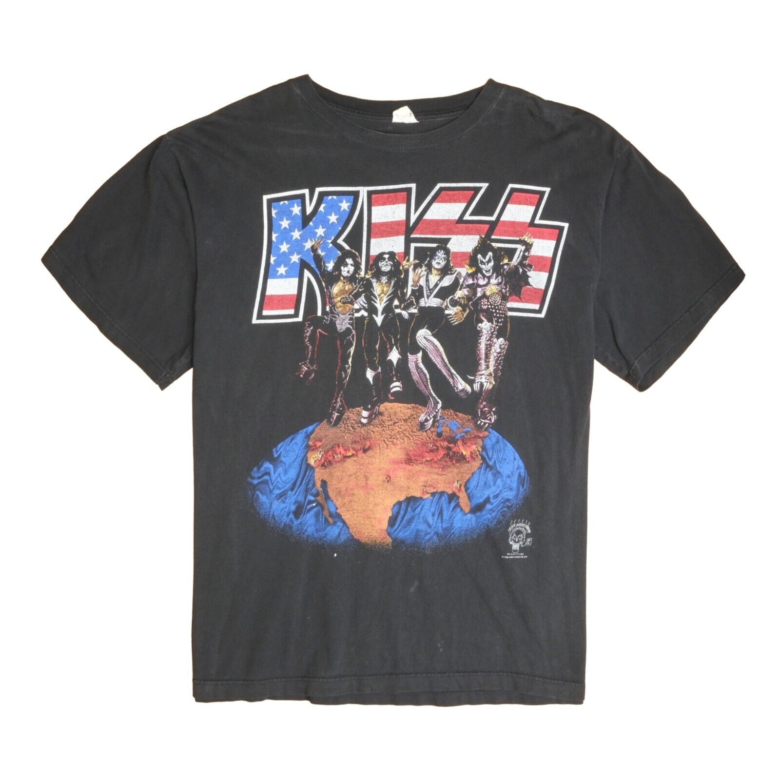 Vintage Kiss Alive Worldwide Tour T-Shirt Size XL Black Band Tee 1996 90s