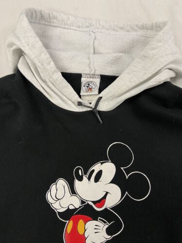 Vintage Mickey Mouse Gym Disney Sweatshirt Hoodie Size Medium Black 90s