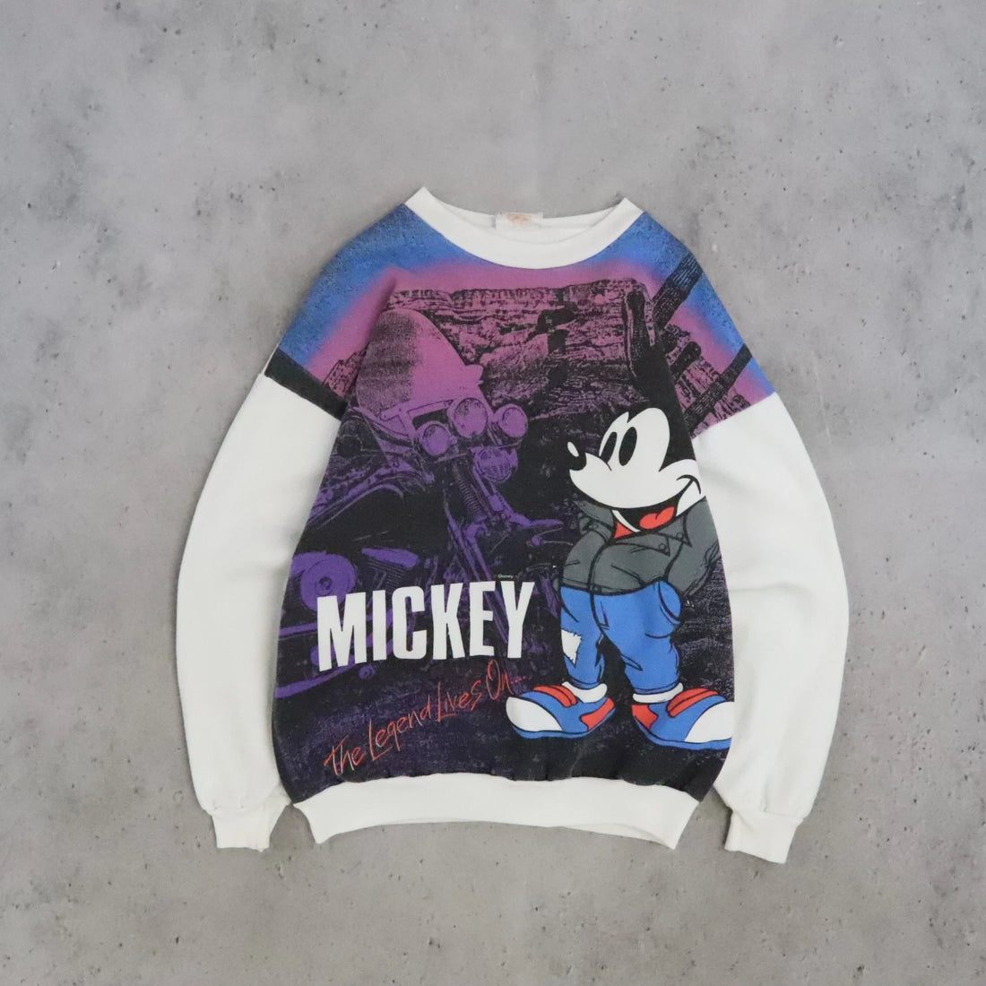 Vintage Mickey Mouse The Legend Lives On Disney Crewneck Sweatshirt Size Medium