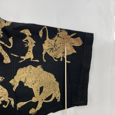 Vintage The Lion King Disney T-Shirt Size XL Black All Over Print 90s
