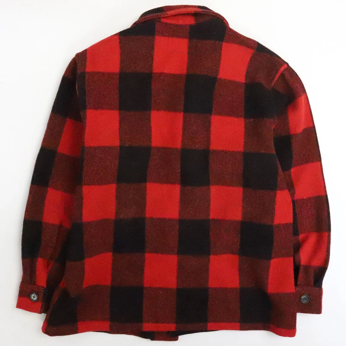 Vintage Bemidji Woolen Mills Wool Shirt Jacket Size Large Buffalo Plaid 60s
