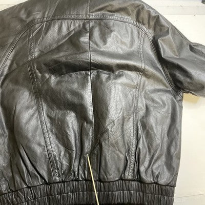 Vintage Expressions Leather Bomber Jacket Size Medium