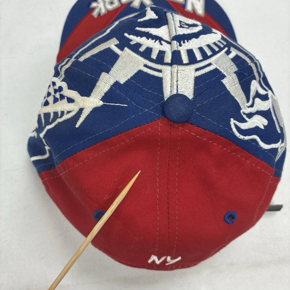 Vintage New York Rangers The Mask Greg Harrison Leather Strap Hat OSFA 90s NHL