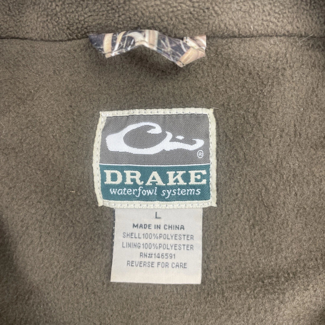 Drake Mossy Oak Shadow Grass Blades Camo Fleece Jacket Size Large
