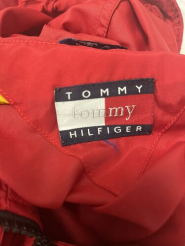 Vintage Tommy Hilfiger Rain Coat Light Jacket Size XL Red 90s