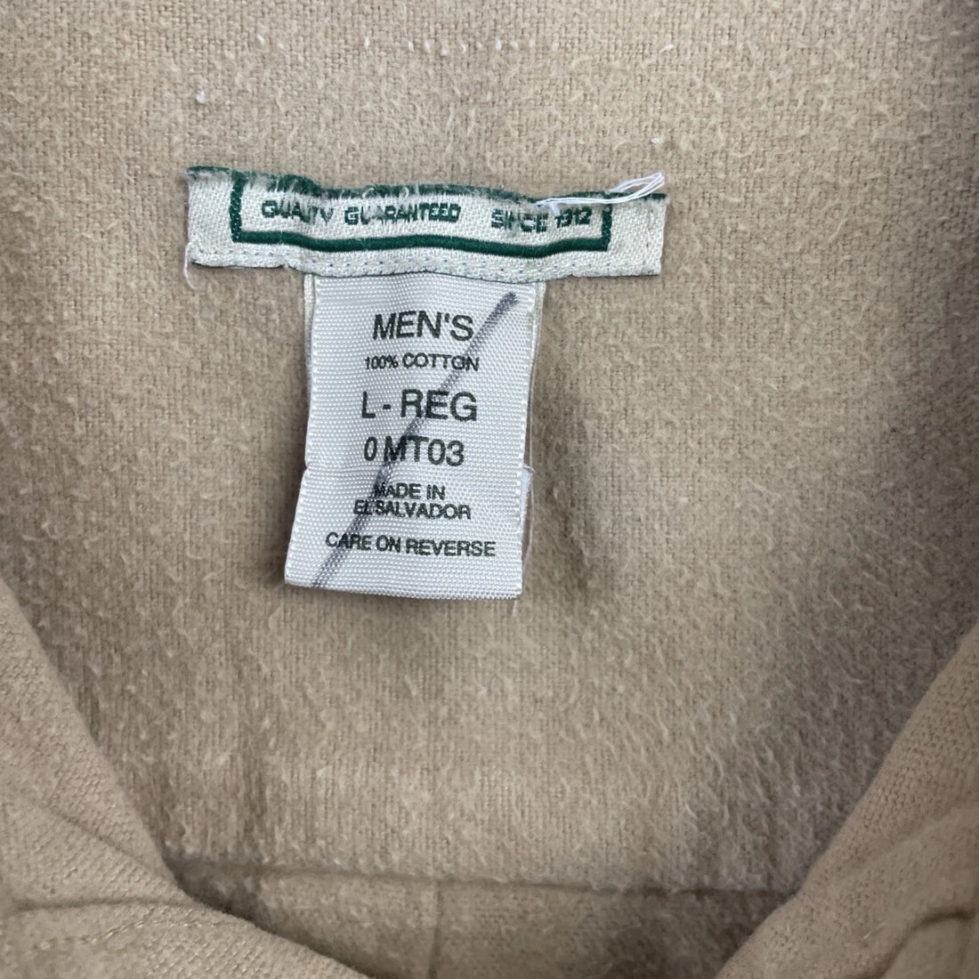 Vintage LL Bean Button Up Long Sleeve Shirt Size Large Beige