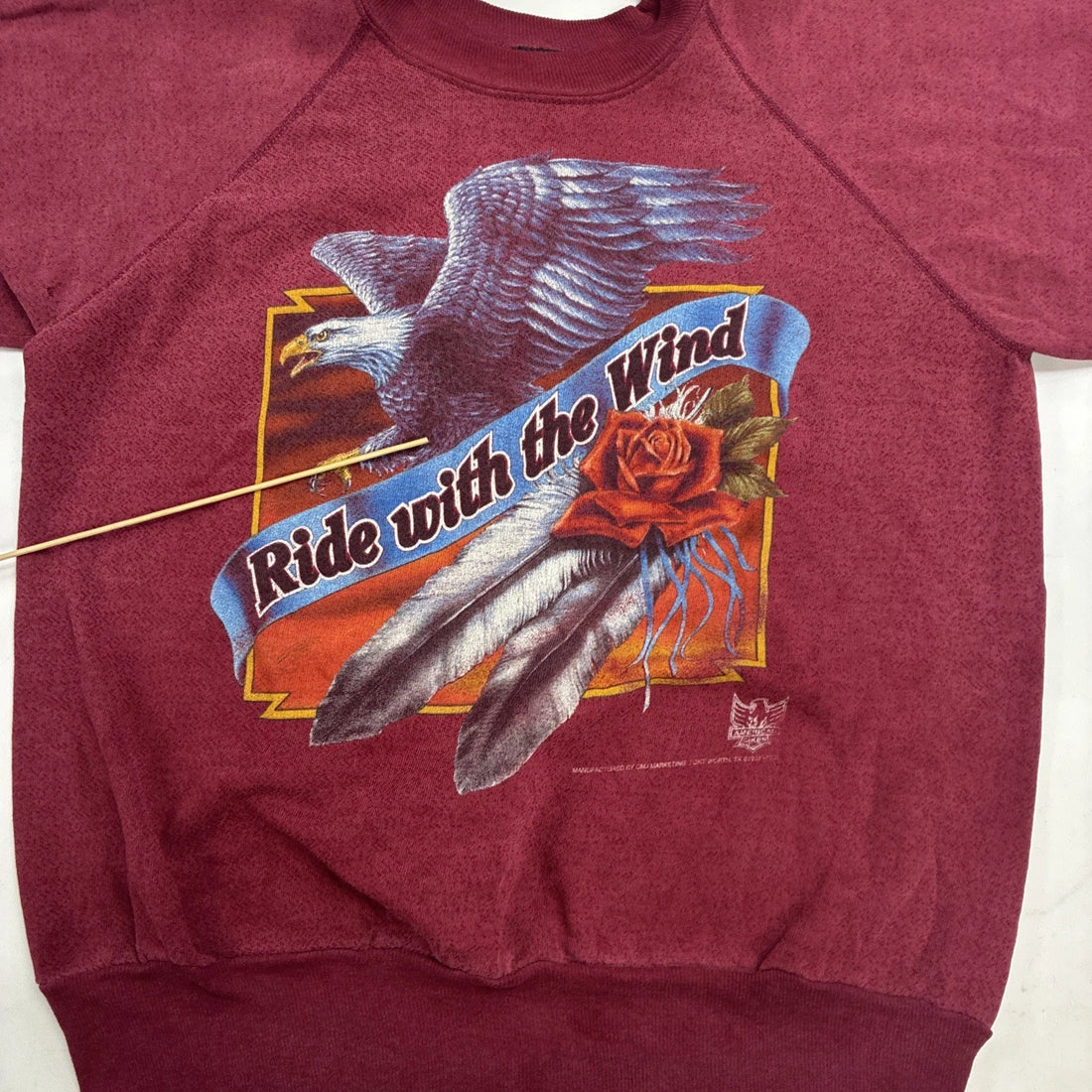Vintage 3D Emblem Harley Davidson Motorcycles Ride With Wind Sweatshirt Medium