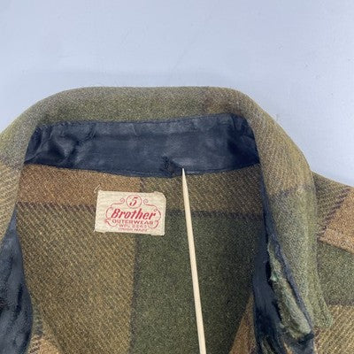 Vintage Brother Outerwear Wool Shirt Jacket Size Large Plaid Union Made
