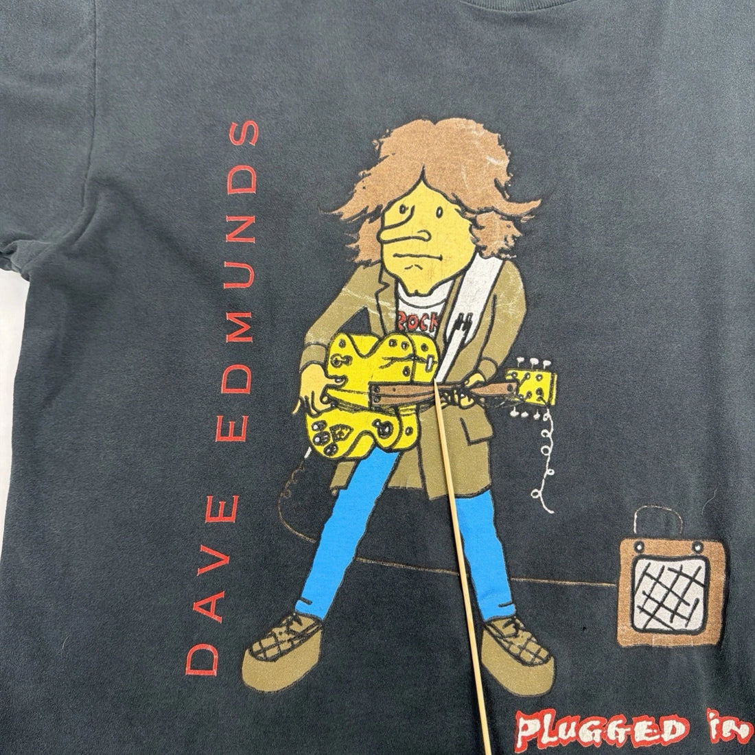 Vintage Dave Edmunds Plugged In T-Shirt Size XL 90s