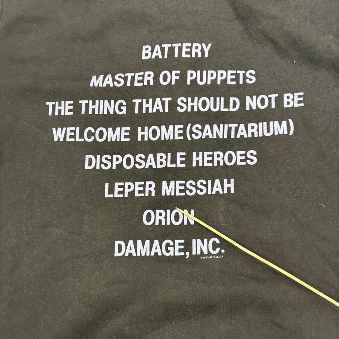 Vintage Metallica Master Of Puppets Artimonde Band Sweatshirt Hoodie Size Medium