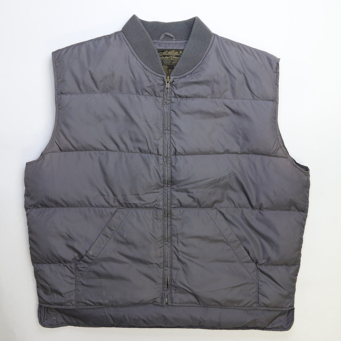 Vintage Eddie Bauer Puffer Vest Size XL Gray Insulated