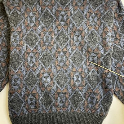 Vintage Konknit Wool Knit V-Neck Sweater Size XL