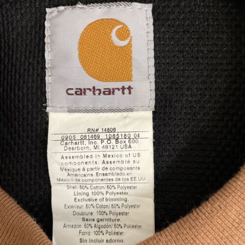 Vintage Carhartt Thermal Lined Crewneck Sweatshirt Size Large Brown